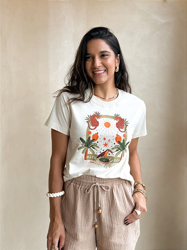 t-shirt orquídea - natureza onça