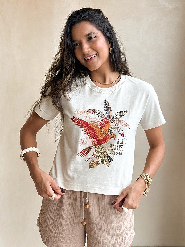 T-shirt Orquídea - Livre e voar