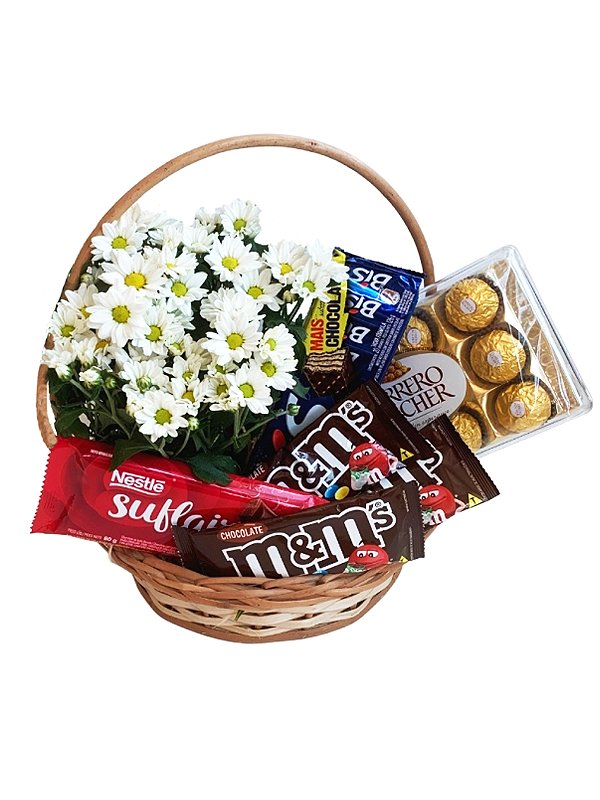Cesta de Chocolates com Margaridinha