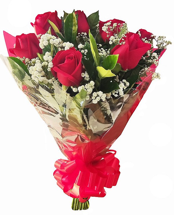 Buquê com 6 Rosas Vermelhas