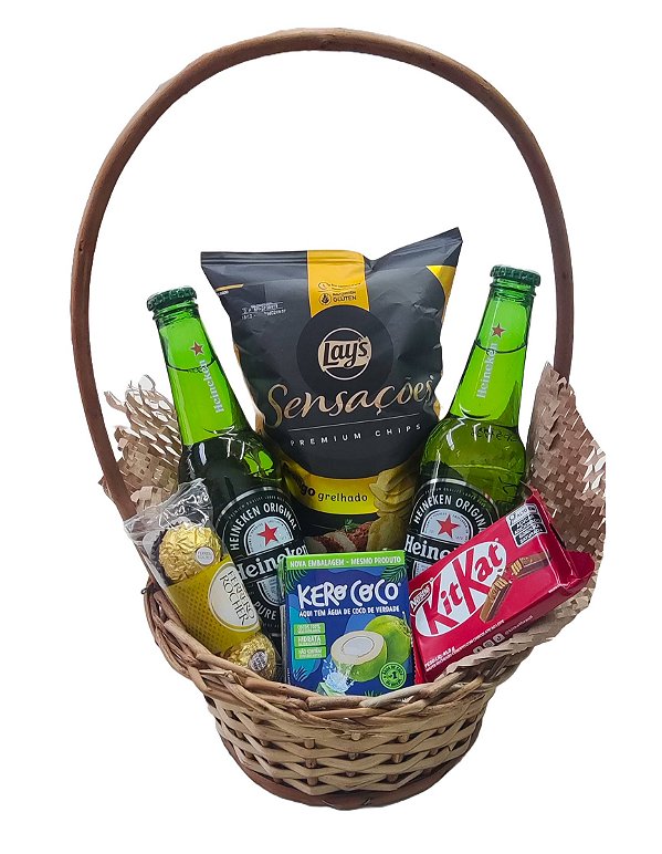 Cesta Heineken com Ferrero Rocher e Chips