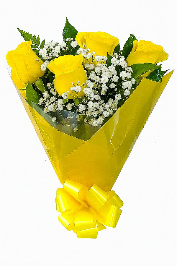 Buquê 4 rosas amarelas