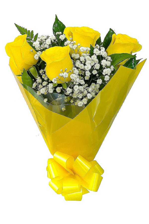 Buquê 4 rosas amarelas