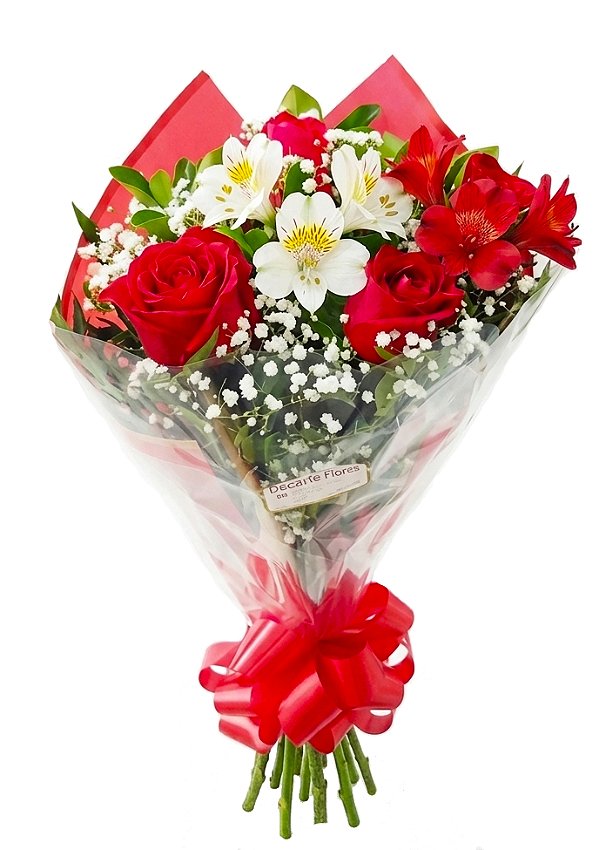 Mini Buquê de Rosas com Astromélias