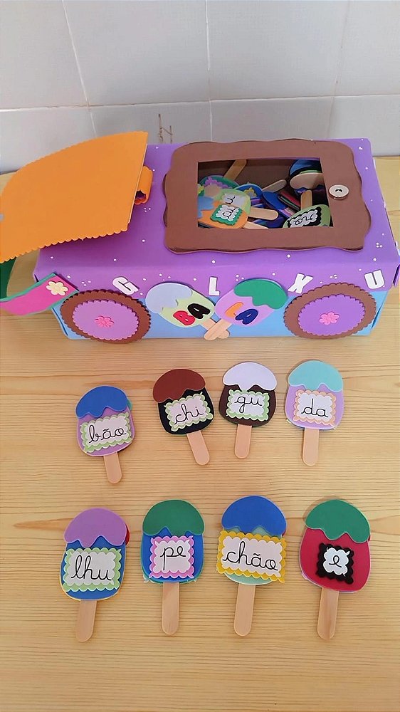 Recurso Pedagógico (sorveteria da Leitura Letra Cursiva)