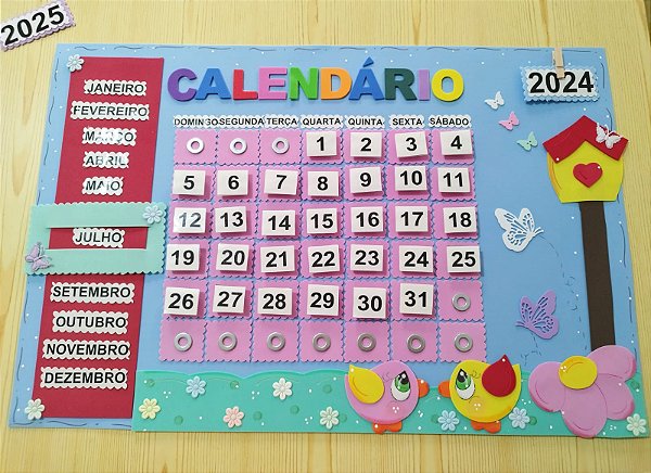 Calendário passarinho (com imã)