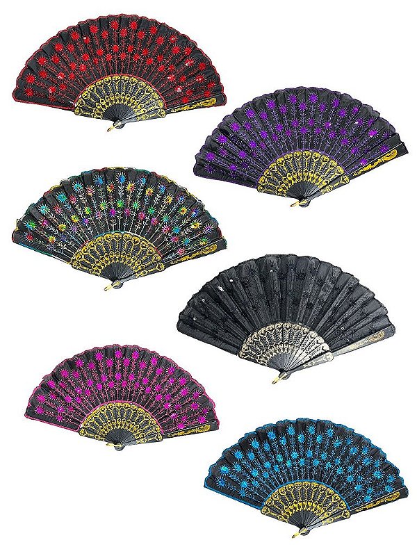 LEQUE COLORIDO (CORES SORTIDAS) 12 unidades