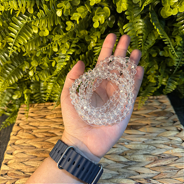 GUIA DE CRISTAL 8MM (VIDRO) TRANSPARENTE 147 CONTAS