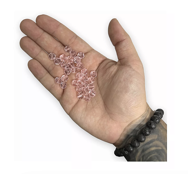 800 CONTAS ROSA CRISTAL 8MM VIDRO