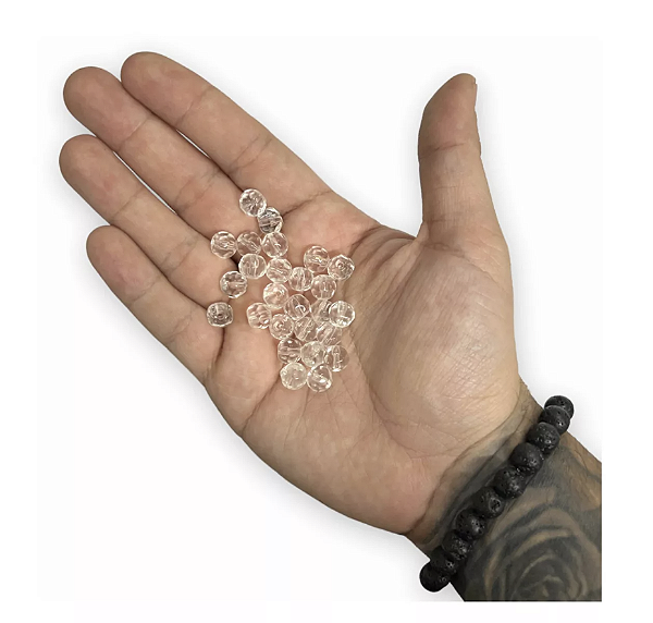 800 CONTAS TRANSPARENTE CRISTAL 8MM VIDRO