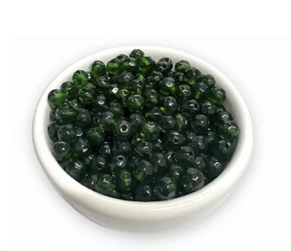 800 CONTAS VERDE CRISTAL 8MM VIDRO