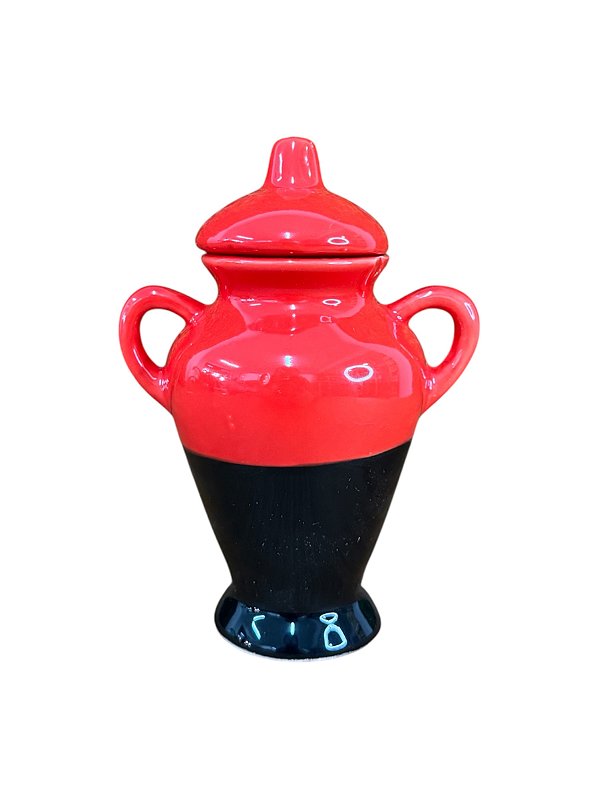 QUARTINHA DE LOUÇA VERM/PRE 15 CM - C/ASA