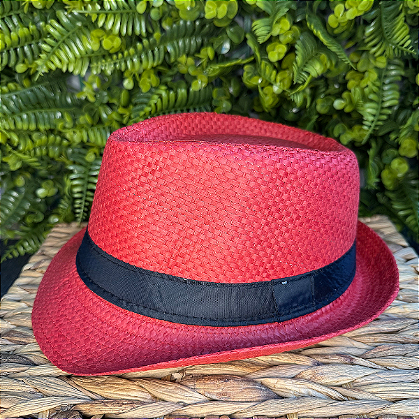 CHAPÉU MALANDROS VERMELHO / FITA PRETA