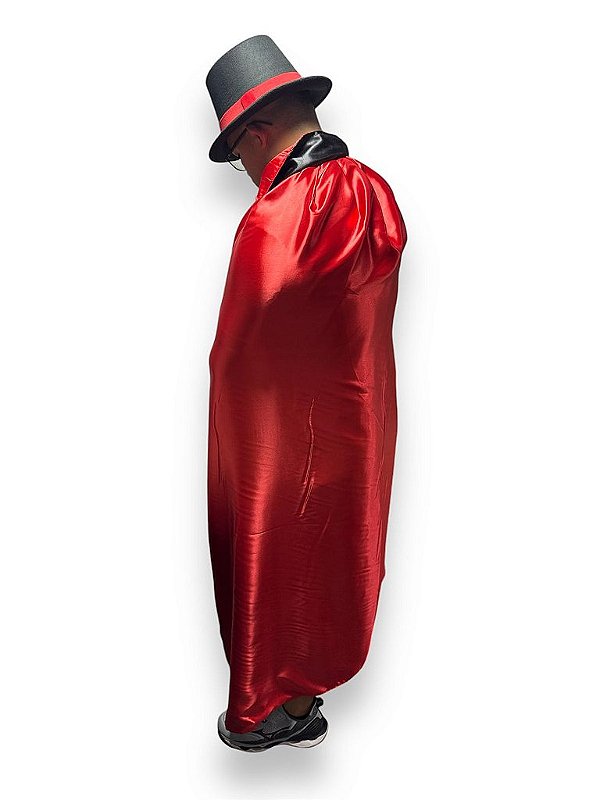 CAPA CETIM PRETO/VERMELHO COM GOLA