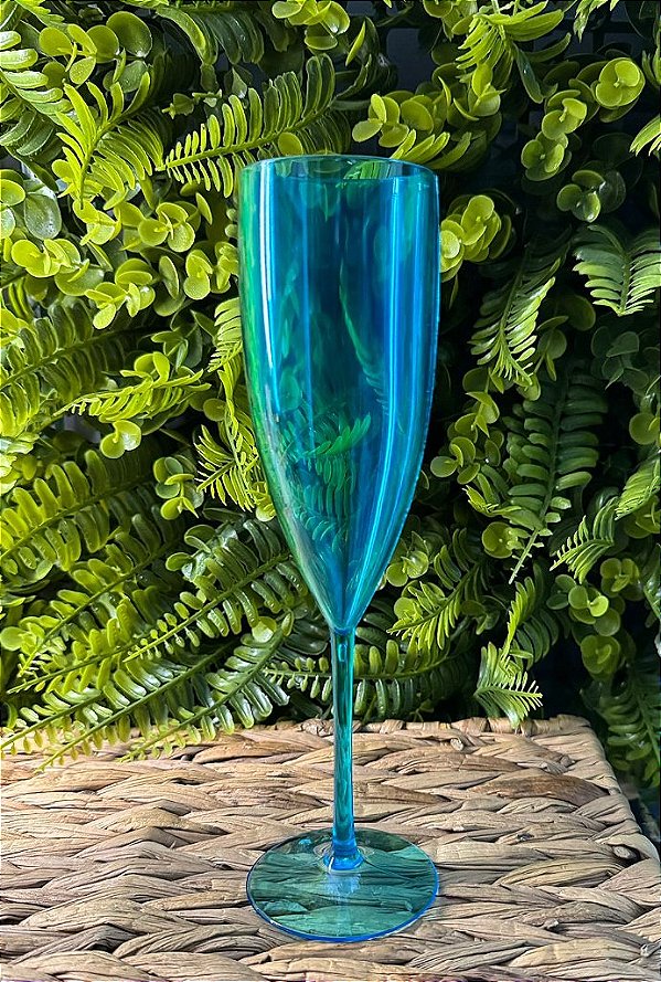 TAÇA CRISTAL AZUL ACRÍLICO