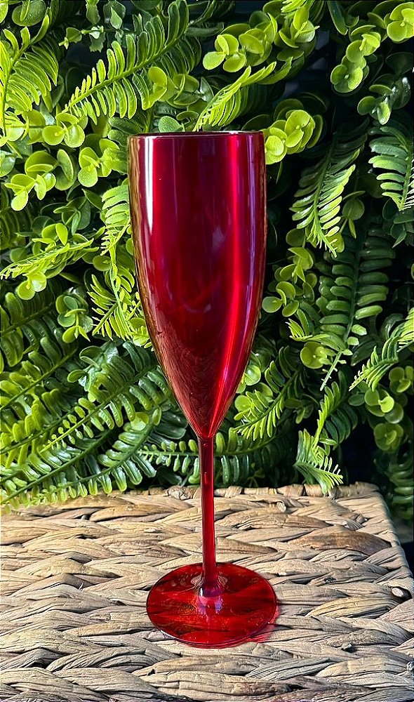 TAÇA CRISTAL VERMELHA  ACRÍLICO