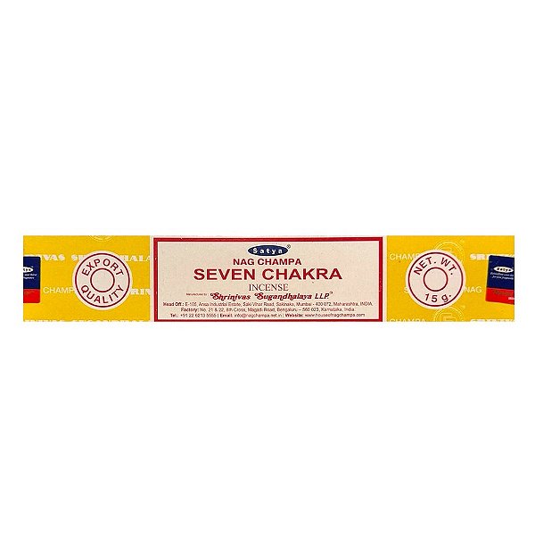 INCENSO SATYA SEVEN CHAKRA 15g