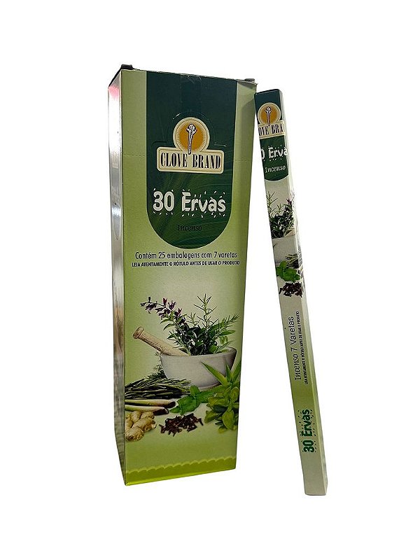 INCENSO VARETA - 30 ERVAS BOX C/ 25UN