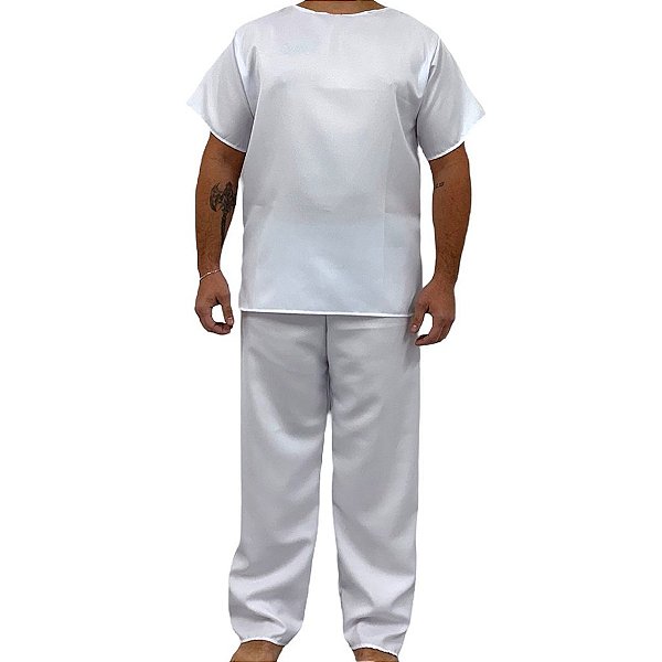 ROUPA CONJUNTO OXFORD MASCULINO BRANCO - (GG)