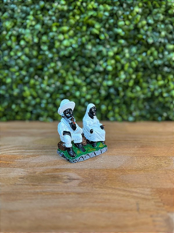 CASAL DE PRETO VELHO 7 CM EM RESINA