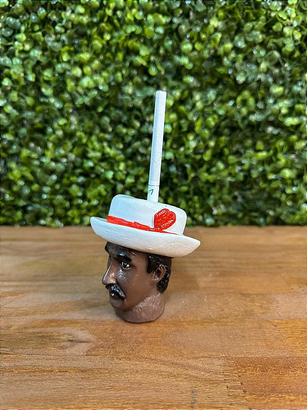 SUPORTE CIGARRO ZÉ PILINTRA CHAPÉU BRANCO