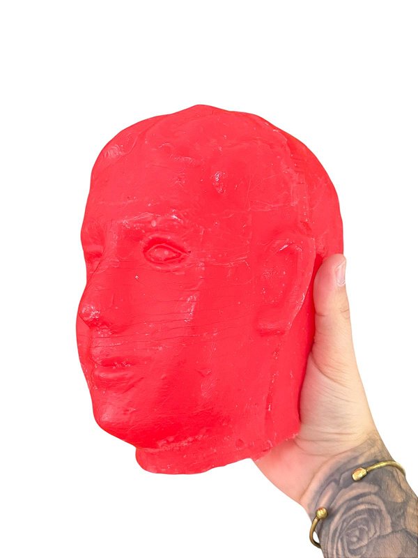 CABEÇA DE CERA MASCULINA VERMELHA