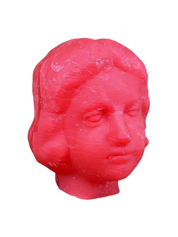CABEÇA DE CERA FEMININA VERMELHA