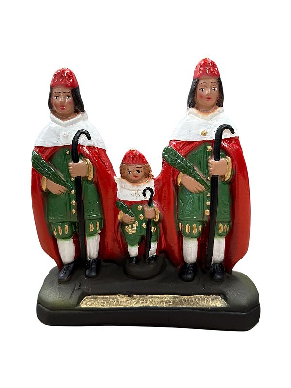 IMAGEM DE GESSO COSME DAMIÃO E DOUM 20 CM