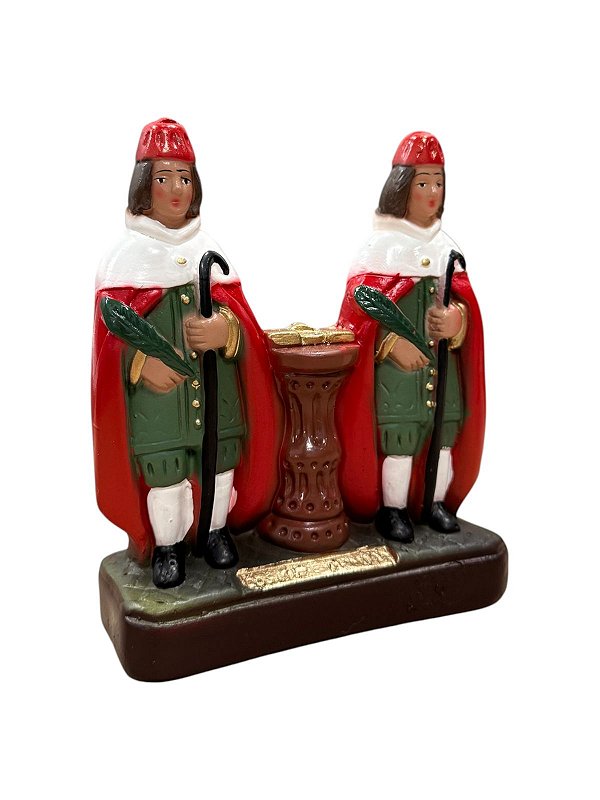 IMAGEM DE GESSO COSME E DAMIÃO 20 CM