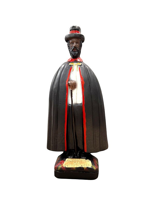 IMAGEM DE GESSO EXÚ CAPA PRETA DAS ENCRUZILHADAS 20 CM