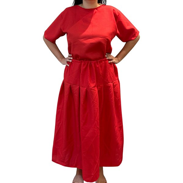 ROUPA CONJUNTO OXFORD FEMININO VERMELHO - GG