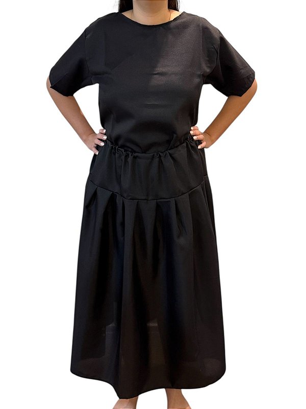 ROUPA CONJUNTO OXFORD FEMININO PRETO - GG