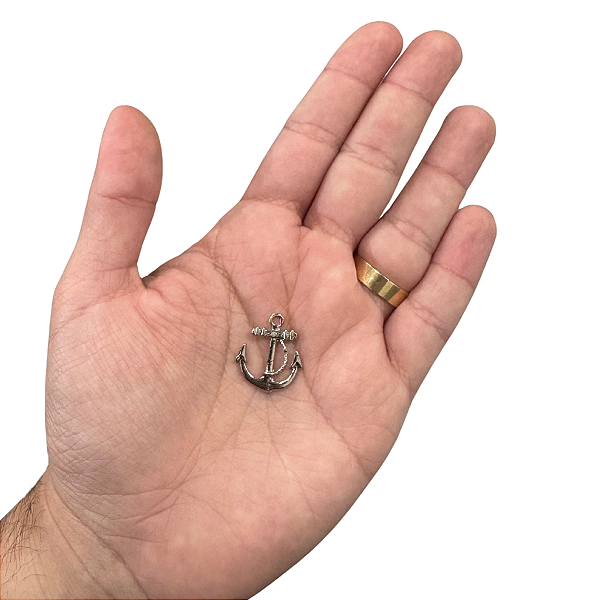 PINGENTE ÂNCORA PRATEADO 6 UNIDADES