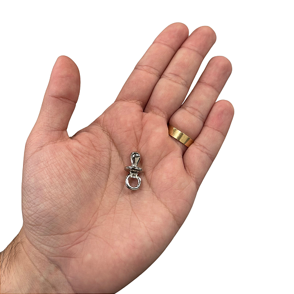 PINGENTE CHUPETA PRATEADO 6 UNIDADES