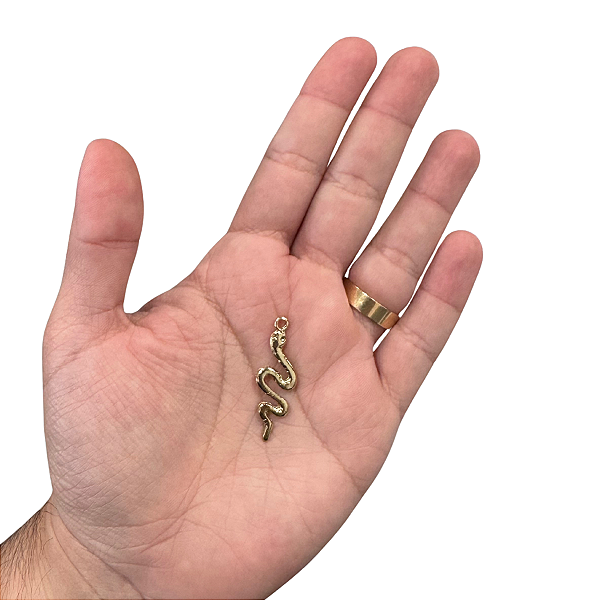 PINGENTE COBRA DOURADA 6 UNIDADES