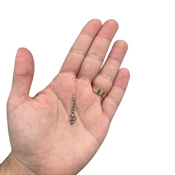 PINGENTE ESPADA RETA PRATEADO 6 UNIDADES