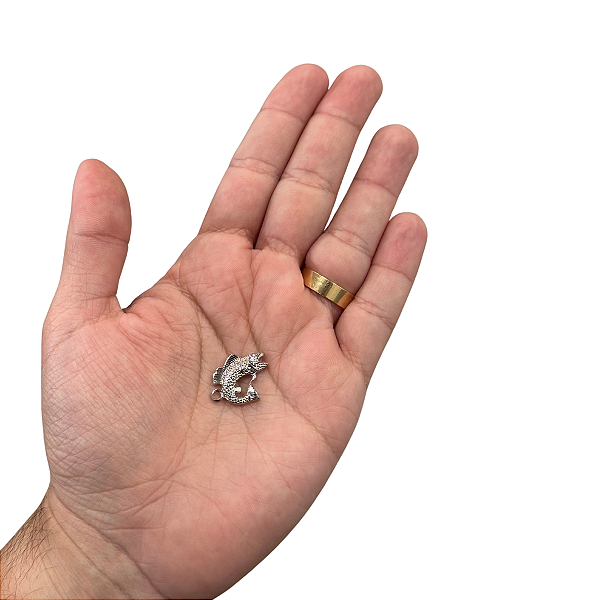 PINGENTE PEIXE PRATEADO 6 UNIDADES