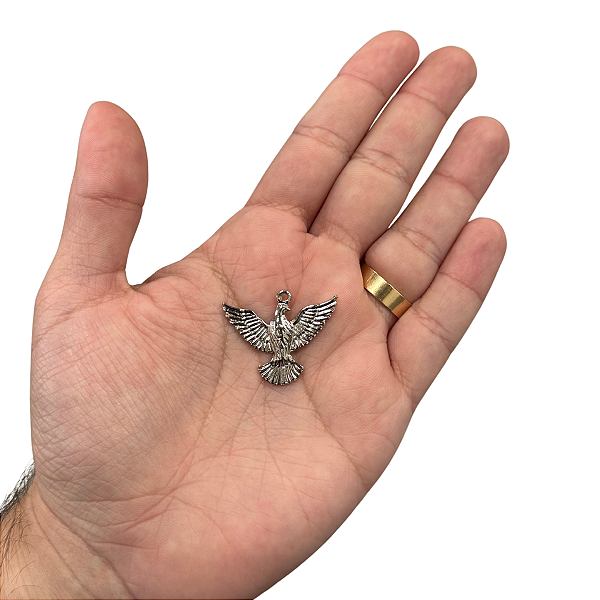 PINGENTE POMBO PRATEADO 6 UNIDADES