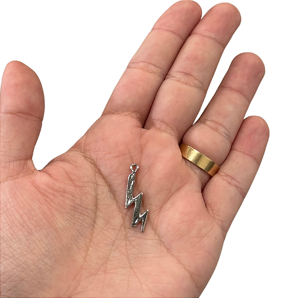 PINGENTE RAIO PRATEADO 6 UNIDADES