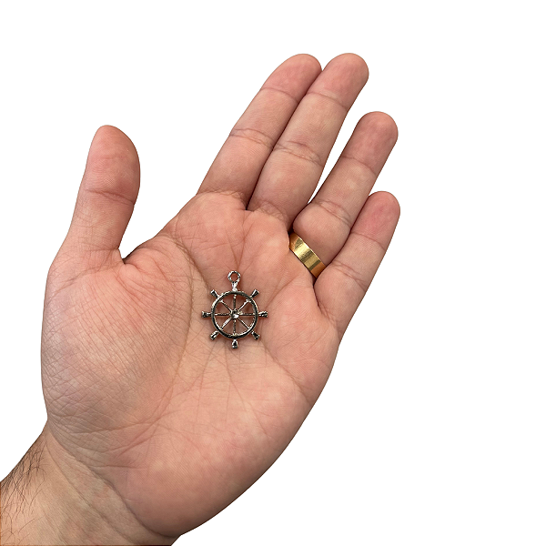 PINGENTE TIMÃO PRATEADO 6 UNIDADES