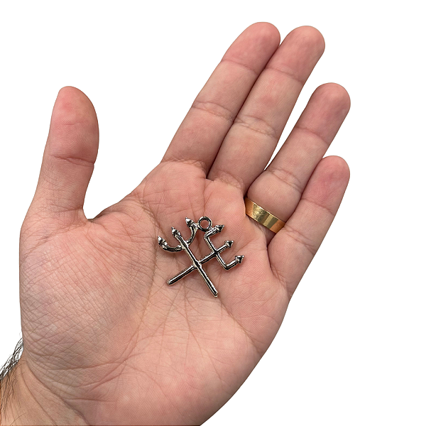 PINGENTE TRIDENTE DE EXU E POMBA GIRA PRATEAD 6 UNIDADESO