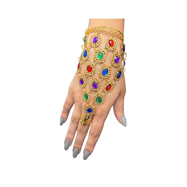 PULSEIRA CIGANA DE MÃO COLORIDA
