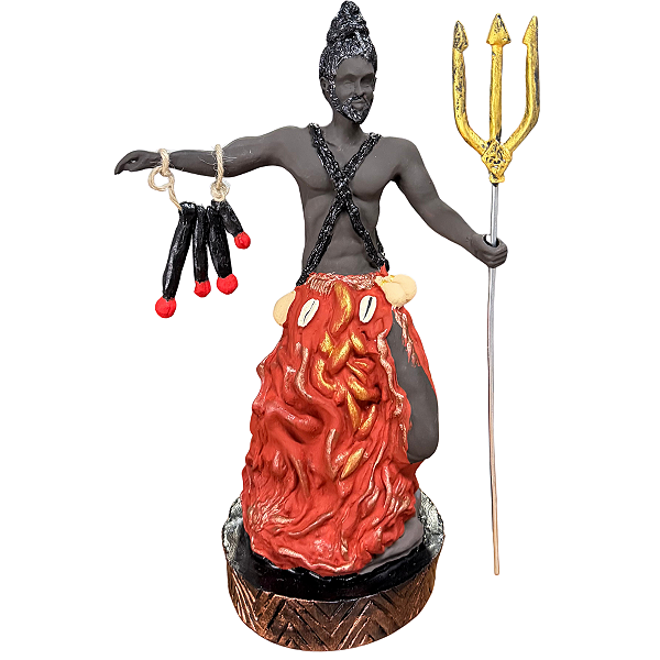 IMAGEM EM RESINA ORIXÁ EXU 30CM