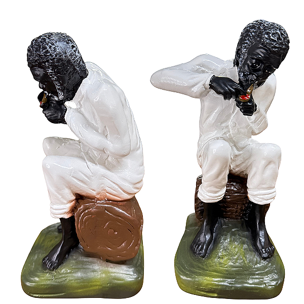 IMAGEM DE GESSO PRETO VELHO 20CM
