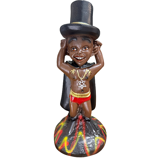 IMAGEM DE GESSO EXÚ BRASINHA COM CARTOLA 30 CM