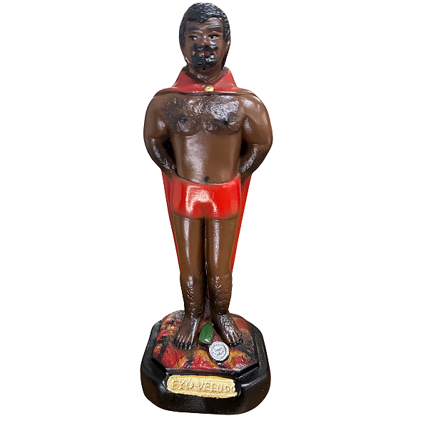 IMAGEM DE GESSO EXÚ VELUDO