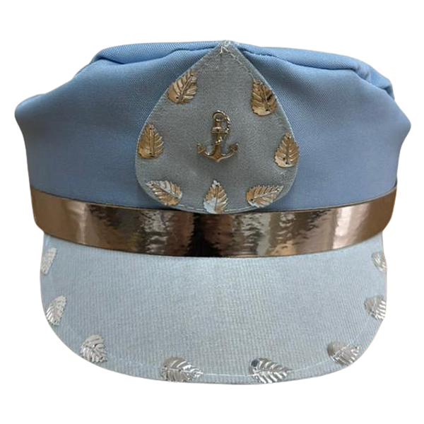 CAP AZUL CLARO COM PRATA