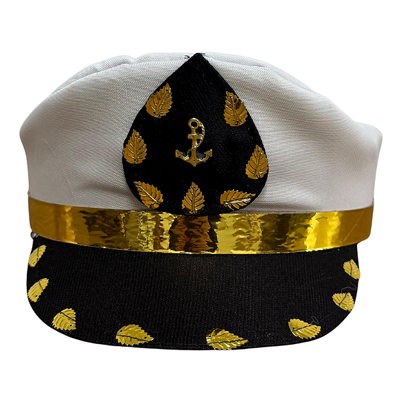 CAP PRETO/BRANCO COM DOURADO