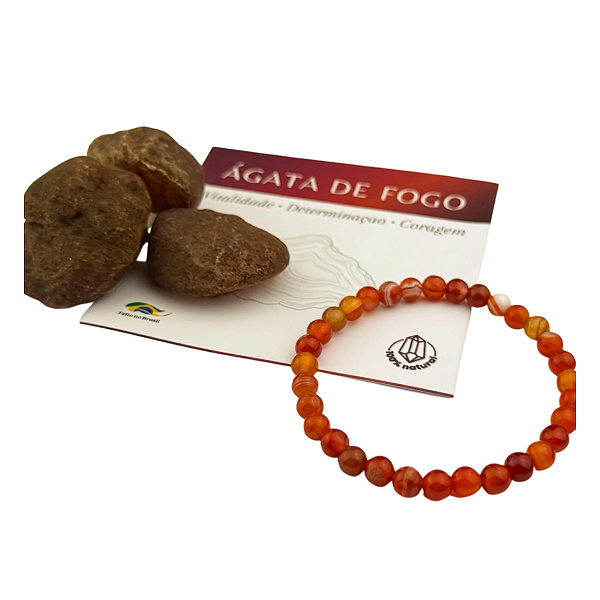 PULSEIRA 6MM - AGATA DE FOGO