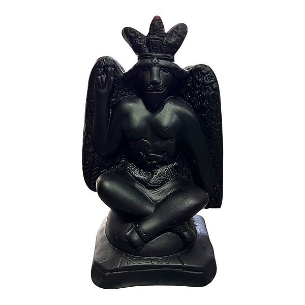 IMAGEM DE GESSO BELZEBU PRETO 25CM